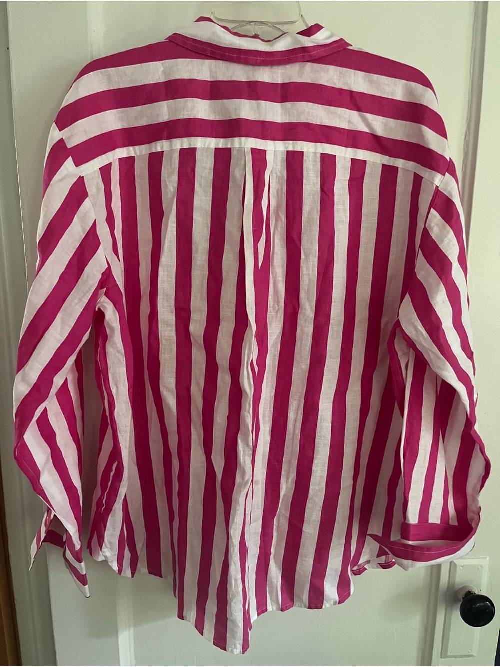 Ann Taylor Linen Striped Button-Down Shirt - Picture 3 of 3